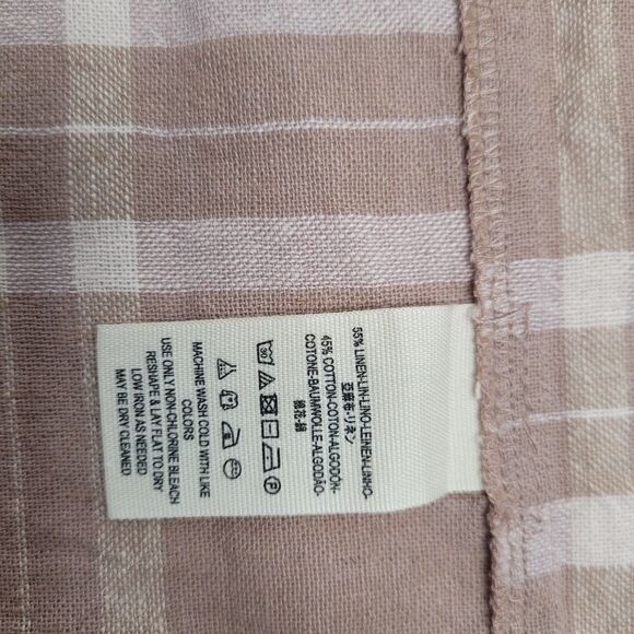 FREE PEOPLE dress life like this neutral tan and white‎ plaid linen S - Picture 6 of 10